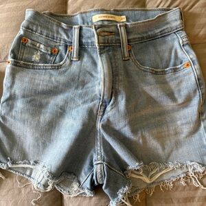 Levi high rise denim shorts